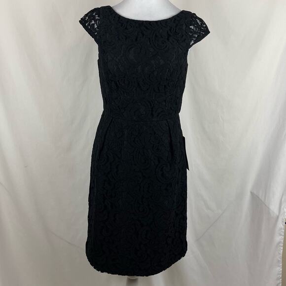 J Crew Sheer Black Lace Party Event Occasion Sheath Dress NWT Size 6 - Picture 2 of 14